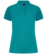 Henbury Ladies Coolplus® Wicking Piqué Polo Shirt | Bright Jade thumbnail 4