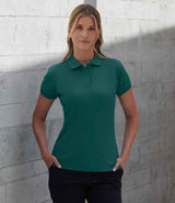 Henbury Ladies Coolplus® Wicking Piqué Polo Shirt | Bright Jade thumbnail 2