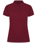 Henbury Ladies Coolplus® Wicking Piqué Polo Shirt | Burgundy thumbnail 1