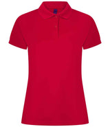 Henbury Ladies Coolplus® Wicking Piqué Polo Shirt | Classic Red thumbnail 1