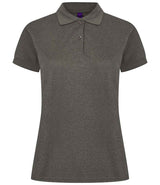 Henbury Ladies Coolplus® Wicking Piqué Polo Shirt | Heather Charcoal thumbnail 1