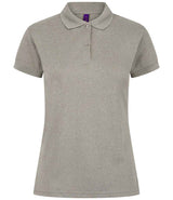 Henbury Ladies Coolplus® Wicking Piqué Polo Shirt | Heather Grey thumbnail 1