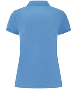 Henbury Ladies Coolplus® Wicking Piqué Polo Shirt | Mid Blue thumbnail 2