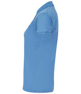 Henbury Ladies Coolplus® Wicking Piqué Polo Shirt | Mid Blue thumbnail 3