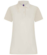 Henbury Ladies Coolplus® Wicking Piqué Polo Shirt | Natural thumbnail 4