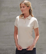 Henbury Ladies Coolplus® Wicking Piqué Polo Shirt | Natural thumbnail 1