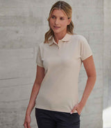 Henbury Ladies Coolplus® Wicking Piqué Polo Shirt | Natural thumbnail 2
