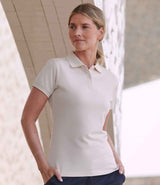 Henbury Ladies Coolplus® Wicking Piqué Polo Shirt | Natural thumbnail 3