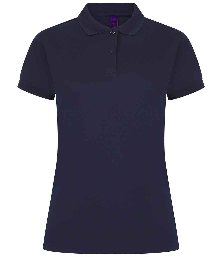 Henbury Ladies Coolplus® Wicking Piqué Polo Shirt | Oxford Navy