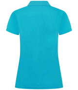 Henbury Ladies Coolplus® Wicking Piqué Polo Shirt | Turquoise Blue thumbnail 2