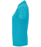 Henbury Ladies Coolplus® Wicking Piqué Polo Shirt | Turquoise Blue thumbnail 3