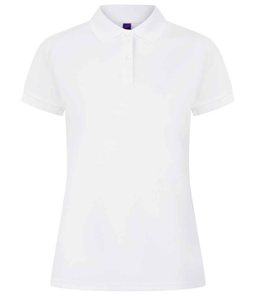 Henbury Ladies Coolplus® Wicking Piqué Polo Shirt | White