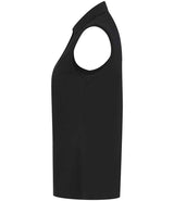 Henbury Ladies Sleeveless Coolplus® Polo Shirt | Black thumbnail 4
