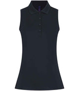 Henbury Ladies Sleeveless Coolplus® Polo Shirt | Navy thumbnail 1