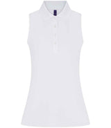 Henbury Ladies Sleeveless Coolplus® Polo Shirt | White thumbnail 3
