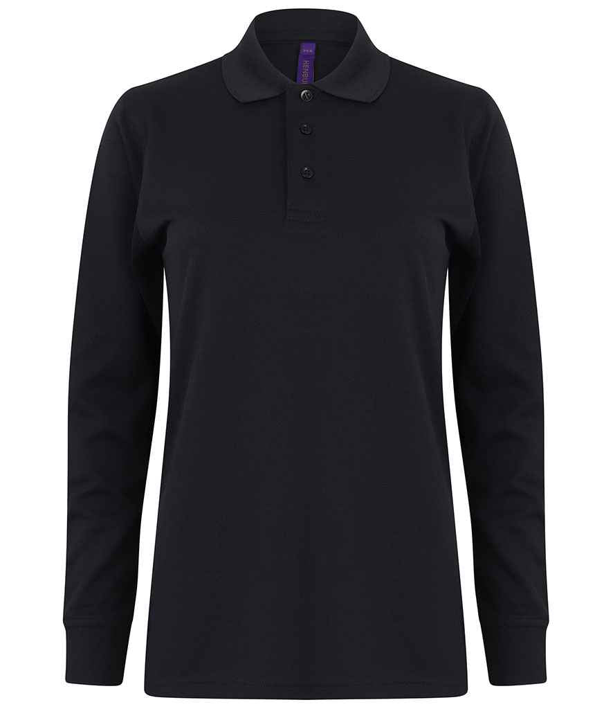 Henbury Unisex Long Sleeve Coolplus® Piqué Polo Shirt