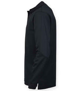 Henbury Unisex Long Sleeve Coolplus® Piqué Polo Shirt | Black thumbnail 3