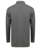 Henbury Unisex Long Sleeve Coolplus® Piqué Polo Shirt | Charcoal thumbnail 2
