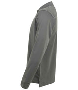 Henbury Unisex Long Sleeve Coolplus® Piqué Polo Shirt | Charcoal thumbnail 3