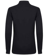 Henbury Unisex Long Sleeve Coolplus® Piqué Polo Shirt | Navy thumbnail 4