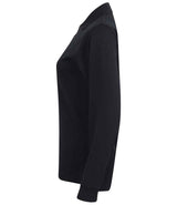 Henbury Unisex Long Sleeve Coolplus® Piqué Polo Shirt | Navy thumbnail 5