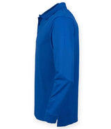 Henbury Unisex Long Sleeve Coolplus® Piqué Polo Shirt | Royal Blue thumbnail 5