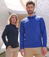 Henbury Unisex Long Sleeve Coolplus® Piqué Polo Shirt | Royal Blue thumbnail 1