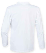 Henbury Unisex Long Sleeve Coolplus® Piqué Polo Shirt | White thumbnail 3
