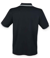 Henbury Coolplus® Tipped Polo Shirt | Black/White thumbnail 2