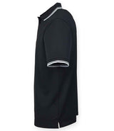 Henbury Coolplus® Tipped Polo Shirt | Black/White thumbnail 3
