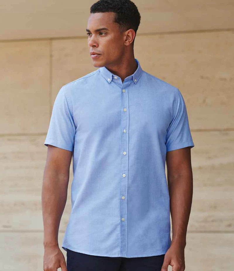Henbury Modern Short Sleeve Slim Fit Oxford Shirt
