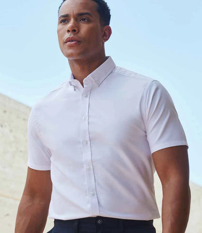 Henbury Modern Short Sleeve Slim Fit Oxford Shirt