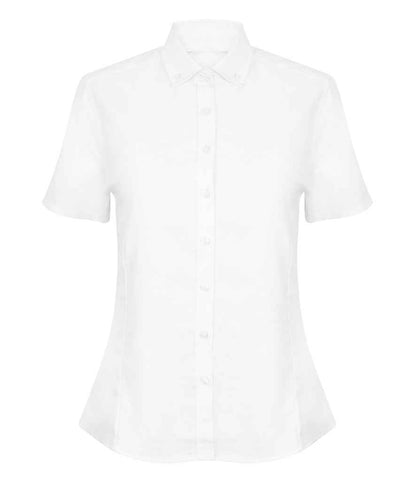 Henbury Ladies Modern Short Sleeve Regular Fit Oxford Shirt