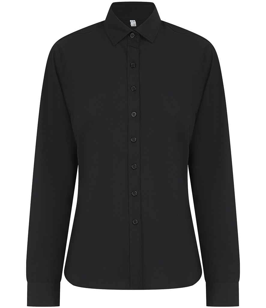 Henbury Ladies Long Sleeved Cotton Feel Coolplus® Shirt