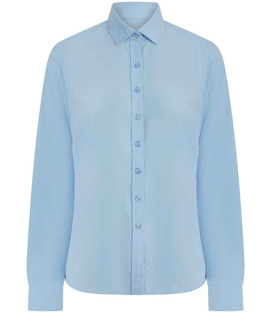 Henbury Ladies Long Sleeved Cotton Feel Coolplus® Shirt