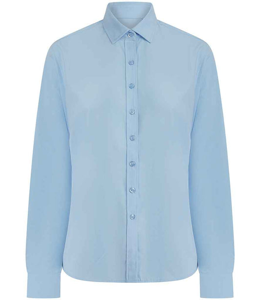 Henbury Ladies Long Sleeved Cotton Feel Coolplus® Shirt