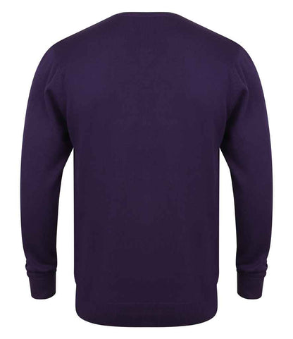 Henbury Lightweight Cotton Acrylic V Neck Sweater