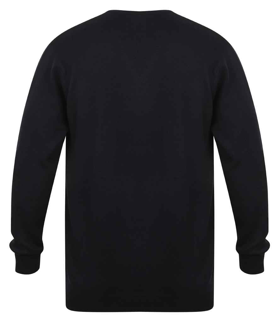Henbury Lightweight Cotton Acrylic V Neck Sweater