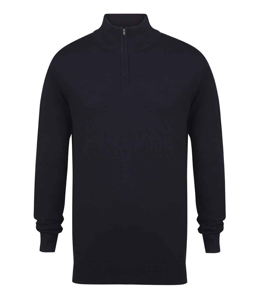 Henbury Zip Neck Sweater