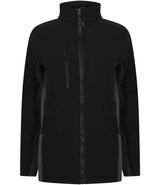 Henbury Unisex Contrast Soft Shell Jacket | Black/Charcoal thumbnail 2