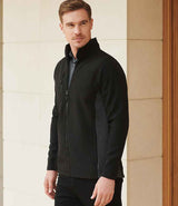 Henbury Unisex Contrast Soft Shell Jacket | Black/Charcoal thumbnail 1