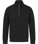 Henbury Unisex Sustainable 1/4 Zip Sweatshirt | Black thumbnail 1