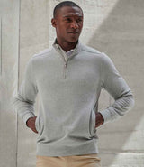 Henbury Unisex Sustainable 1/4 Zip Sweatshirt | Heather Grey thumbnail 2
