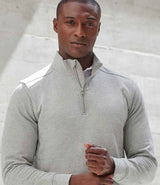 Henbury Unisex Sustainable 1/4 Zip Sweatshirt | Heather Grey thumbnail 3