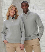Henbury Unisex Sustainable 1/4 Zip Sweatshirt | Heather Grey thumbnail 4