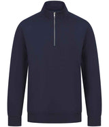Henbury Unisex Sustainable 1/4 Zip Sweatshirt | Navy thumbnail 1
