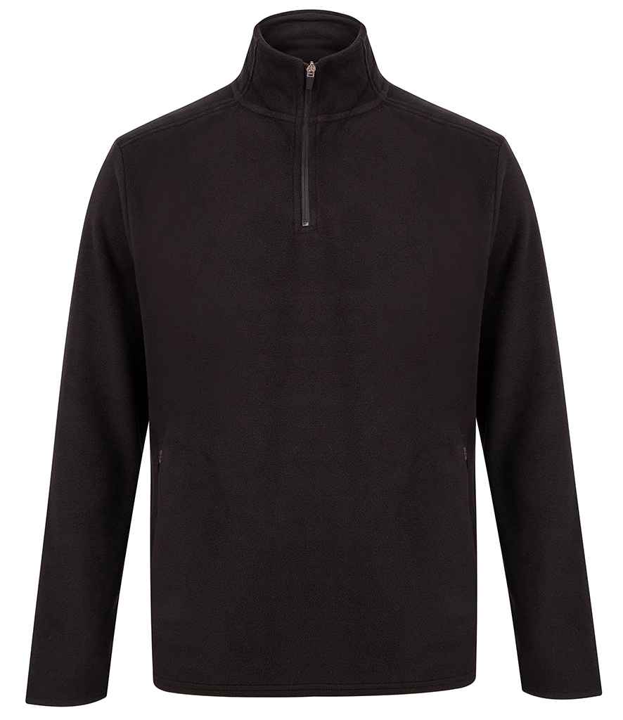 Henbury Zip Neck Micro Fleece | Black