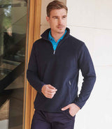 Henbury Zip Neck Micro Fleece | Navy thumbnail 1