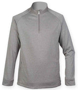 Henbury Zip Neck Wicking Top | Grey Marl thumbnail 1