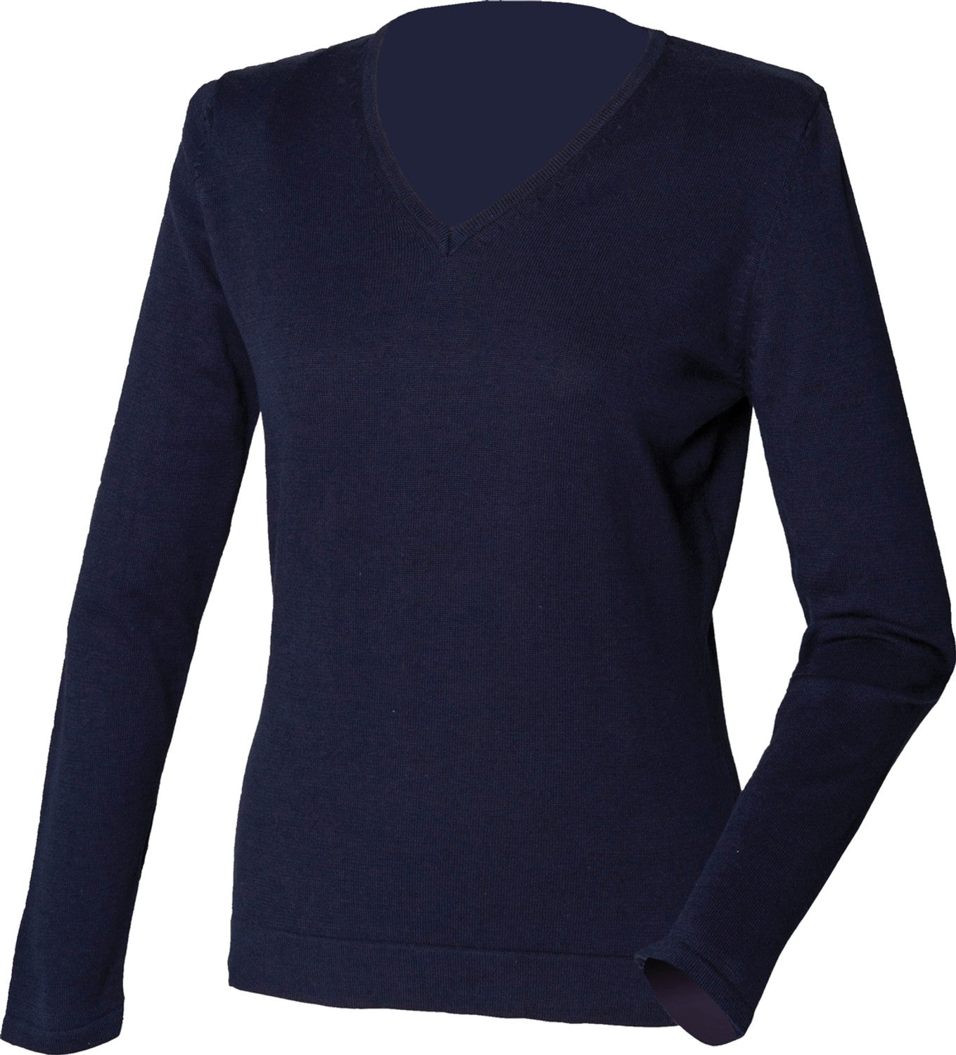 Henbury Ladies Lightweight Cotton Acrylic V Neck Sweater